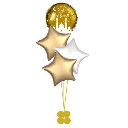 Helium Inflated Eid Mubarak Star Foil Balloon Bouquet I Collection Ruislip I My Dream Party Shop 