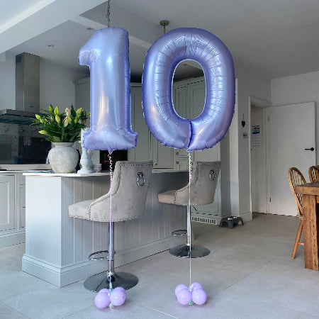 Helium Inflated Lilac Number Balloons I Collection Ruislip I My Dream Party Shop