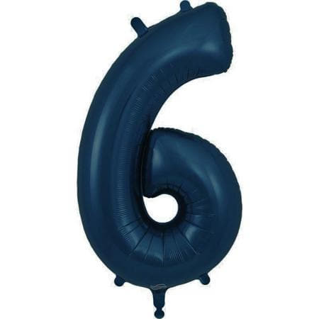 Helium Inflated Navy Number 6 Foil Balloon I Foil Number Balloons I My Dream Party Shop UK