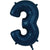 Helium Inflated Navy Number Three Foil Balloon I Foil Number Balloons I My Dream Party Shop UK