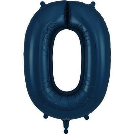 Helium Inflated Navy Number Zero Foil Balloon I Foil Number Balloons I My Dream Party Shop UK