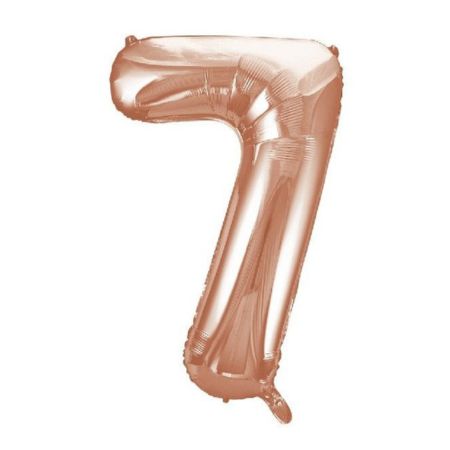 Helium Inflated Rose Gold Number Seven Balloon 34 Inches for Collection Ruislip I My Dream Party Shop 