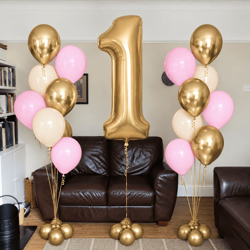 Helium Single40 inch Number and 8 Latex Balloon Bouquet Package I My Dream Party Shop Ruislip