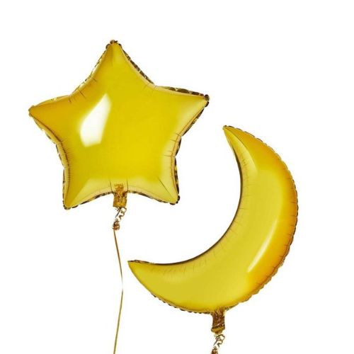 Helium Inflated Gold Moon and Star Balloon Bouquet I Collection Ruislip I My Dream Party Shop