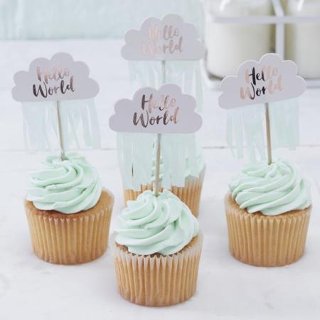 Hello World Cake Toppers I Baby Shower Decorations I My Dream Party Shop UK