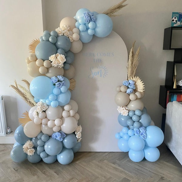 Here Comes The Son Baby Shower Balloon Arch I Baby Shower Balloons Ruislip I My Dream Party Shop