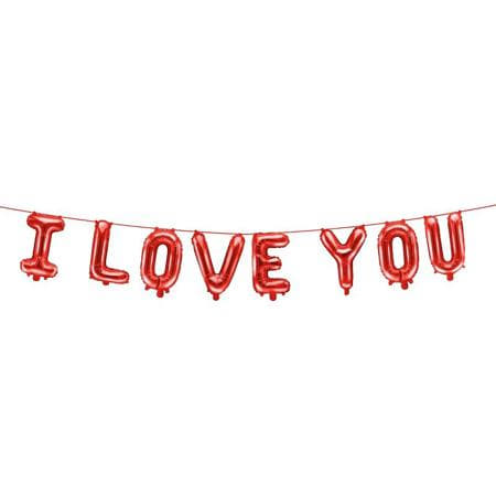 Red I Love You Balloon Garland I Valentine&#39;s Day Balloons I My Dream Party Shop UK