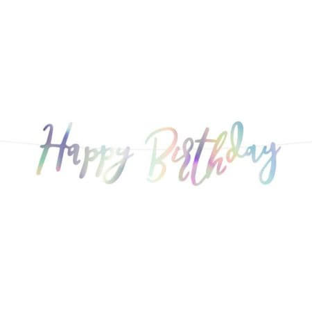 Iridescent Happy Birthday Garland I Iridescent Party Decorations I My Dream Party Shop UK