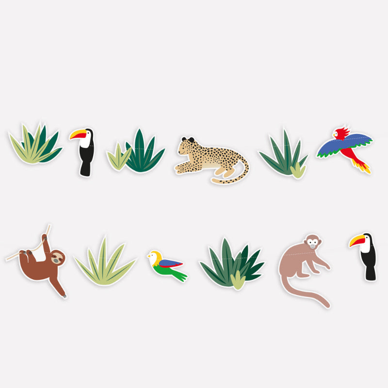 Jungle Animals Party Garland I Jungle Party Supplies I My Dream Party Shop UK