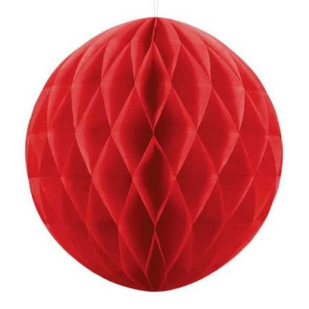 Extra Large Red Honeycomb Ball 40 cm I Red Party Decorations I My Dream Party Shop UK