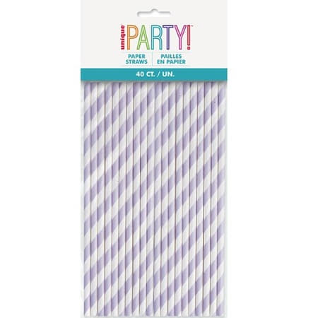 Lavender Stripe Straws I Lilac Party Decorations I My Dream Party Shop UK