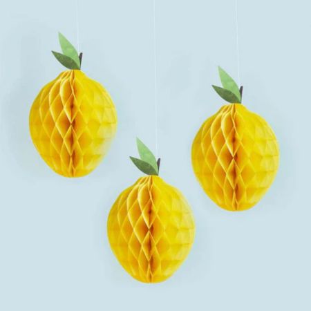 Sicilian Lemon Honeycomb Decorations I Lemon Party Supplies I My Dream Party Shop UK