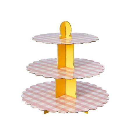 Pink Gingham Cake Stand I Lemon Party Supplies I My Dream Party Shop UK