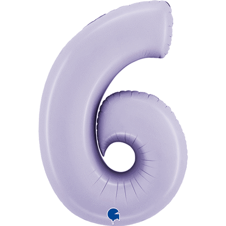 Giant Lilac Number Six Balloon 40 Inches I Foil Number Balloons I My Dream Party Shop UK