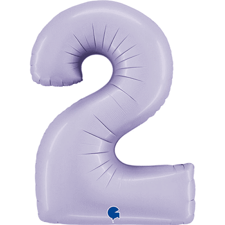 Giant Lilac Number Two Balloon 40 Inches I Foil Number Balloons I My Dream Party Shop UK