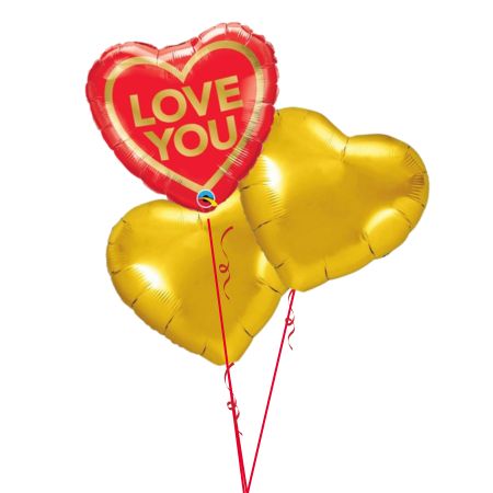 Love You Red Heart Helium Bouquet I Valentine&#39;s Balloons Ruislip I My Dream Party Shop 
