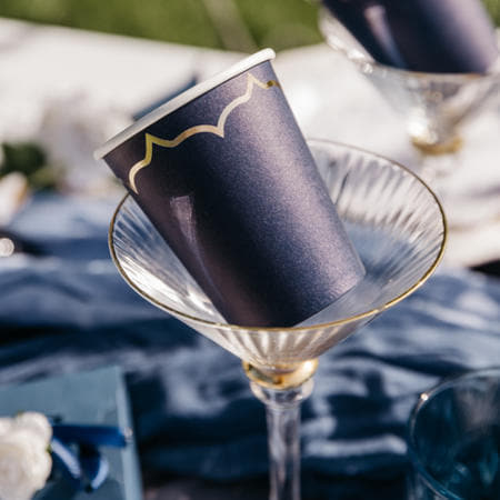 Navy and Gold Party Cups I Navy and Gold Party Decorations I My Dream Party Shop UK