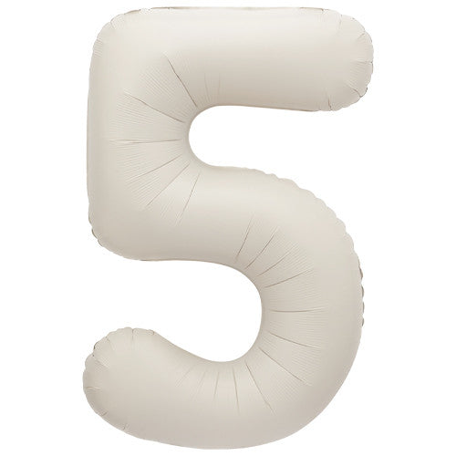 Matt Cream Foil Number Five Balloon 34 Inches I Milestone Birthday Balloons I My Dream Party Shop UK