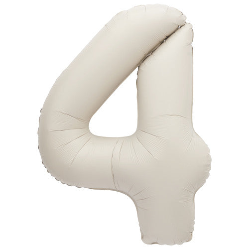 Matt Cream Foil Number Four Balloon 34 Inches I Milestone Birthday Balloons I My Dream Party Shop UK