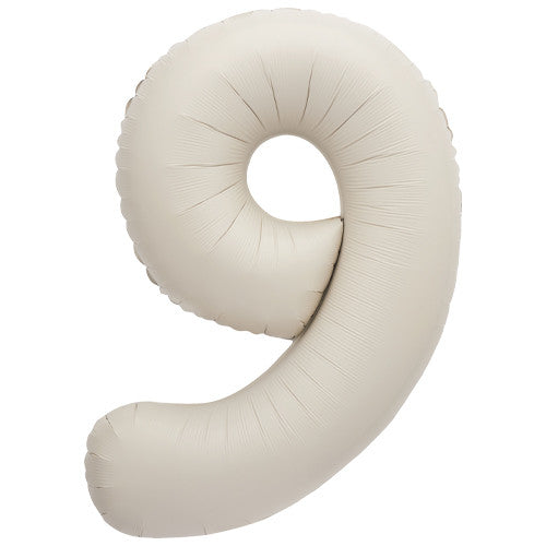 Matt Cream Foil Number Nine Balloon 34 Inches I Milestone Birthday Balloons I My Dream Party Shop UK