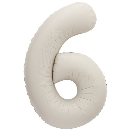 Matt Cream Foil Number Six Balloon 34 Inches I Milestone Birthday Balloons I My Dream Party Shop UK