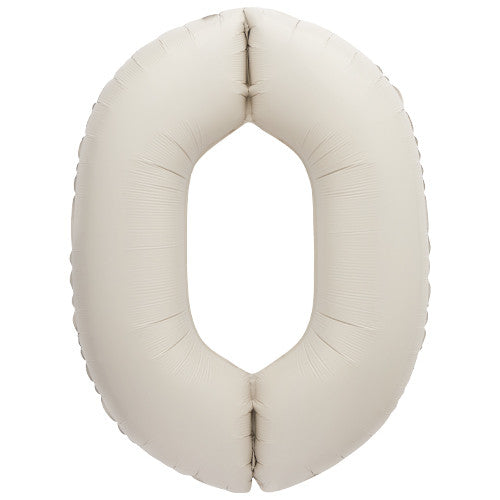 Matt Cream Foil Number Zero Balloon 34 Inches I Milestone Birthday Balloons I My Dream Party Shop UK