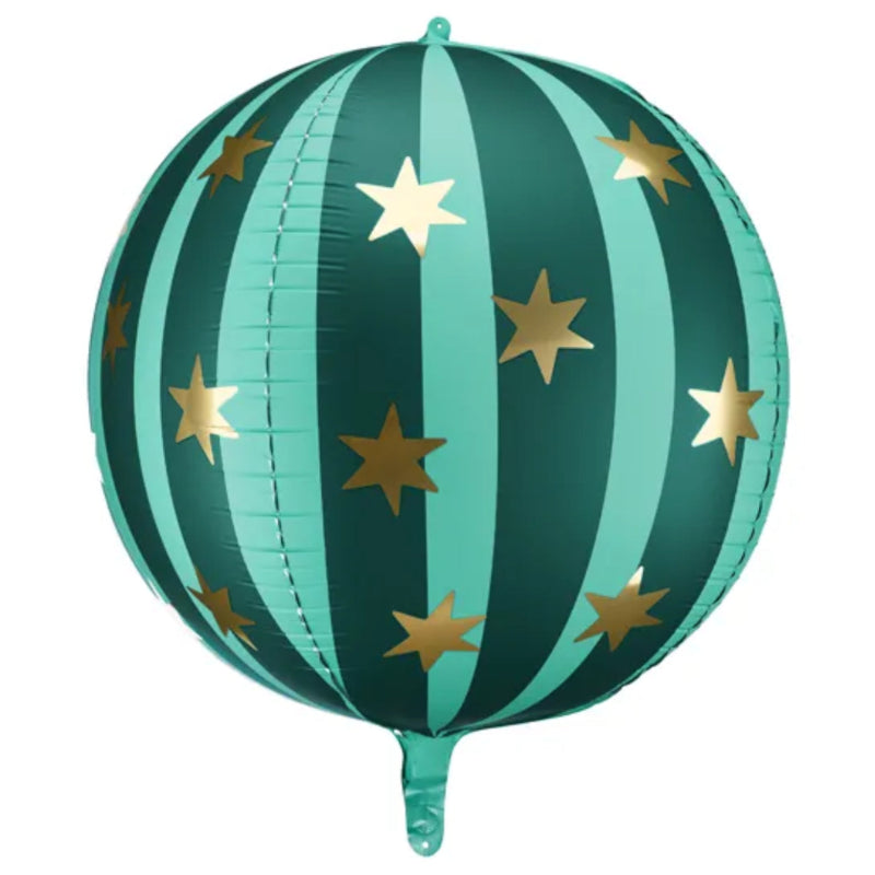 Matt Green Starry Foil Globe Balloon I Circus Party Balloons I My Dream Party Shop UK