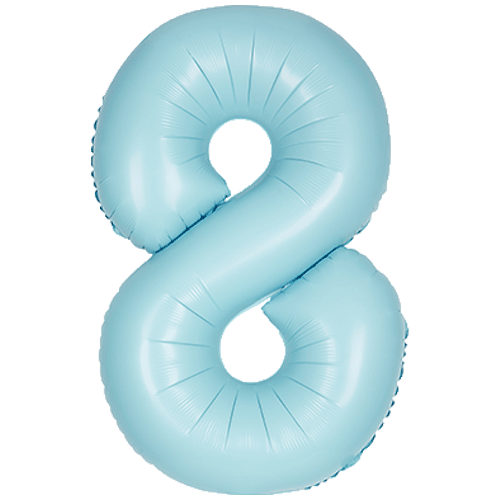 Pastel Blue Number Balloons, 34 Inches (Un-inflated)