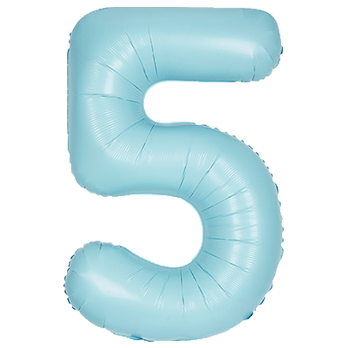 Pastel Blue Number Balloons, 34 Inches (Un-inflated)