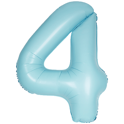 Pastel Blue Number Balloons, 34 Inches (Un-inflated)