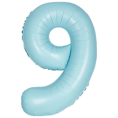 Pastel Blue Number Balloons, 34 Inches (Un-inflated)