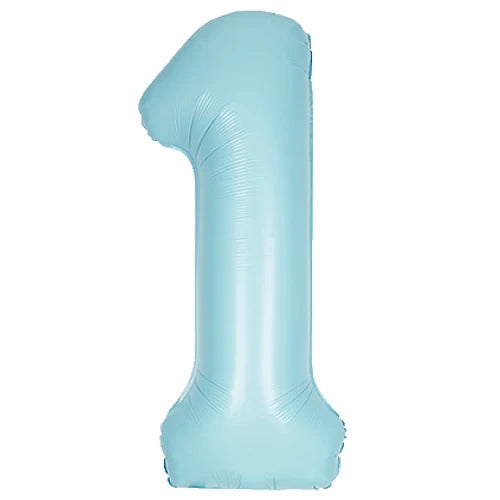 Pastel Blue Number Balloons, 34 Inches (Un-inflated)