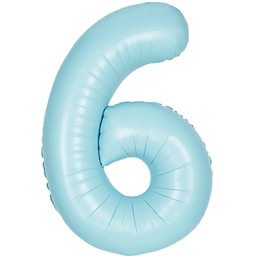 Pastel Blue Number Balloons, 34 Inches (Un-inflated)