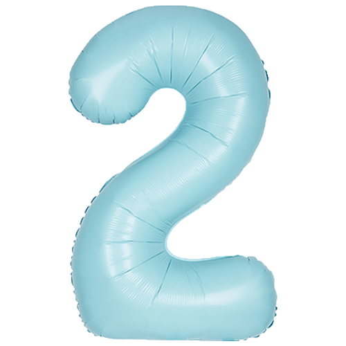 Pastel Blue Number Balloons, 34 Inches (Un-inflated)