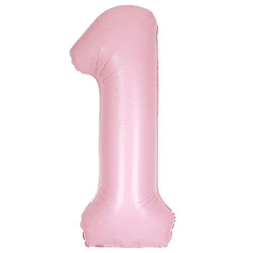 Matt Pastel Pink Foil Number One Balloon 34 Inches I Milestone Birthday Balloons I My Dream Party Shop UK