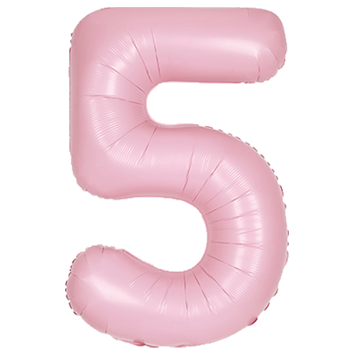 Matt Pastel Pink Foil Number Five Balloon 34 Inches I Milestone Birthday Balloons I My Dream Party Shop UK