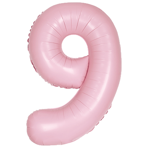 Matt Pastel Pink Foil Number Nine Balloon 34 Inches I Milestone Birthday Balloons I My Dream Party Shop UK