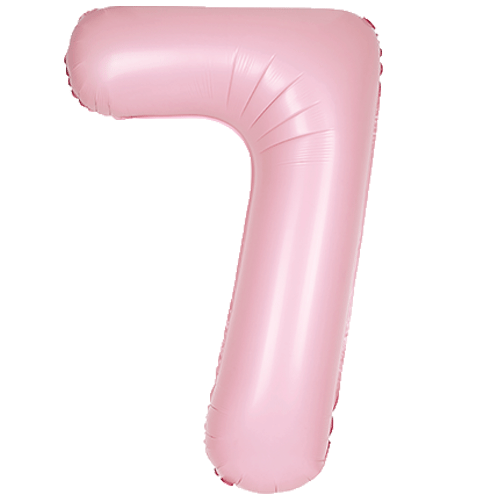 Matt Pastel Pink Foil Number Seven Balloon 34 Inches I Milestone Birthday Balloons I My Dream Party Shop UK