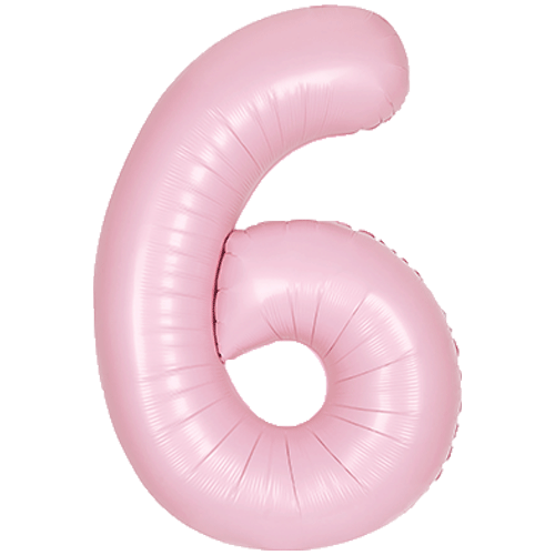 Matt Pastel Pink Foil Number Six Balloon 34 Inches I Milestone Birthday Balloons I My Dream Party Shop UK