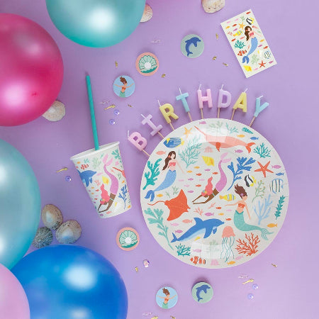 Pretty Mermaid Plates I Mermaid Party Decorations I My Dream Party Shop UK