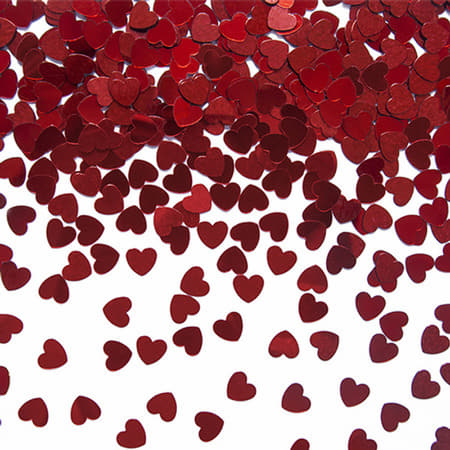Metallic Red Heart Confetti I Valentine&#39;s Decorations and Balloons I My Dream Party Shop UK