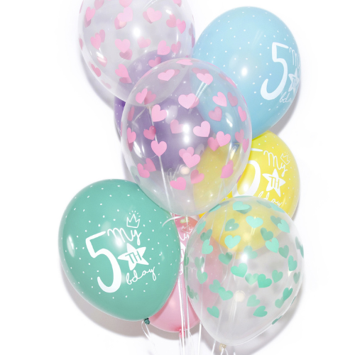 Crystal Clear Mint Heart Latex Balloons I Modern Party Balloons I My Dream Party Supplies UK