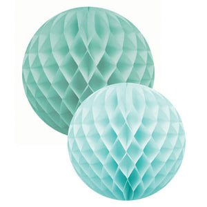 Mint Green Honeycomb Balls, Set of Two I Mint Green Party Decorations I UK