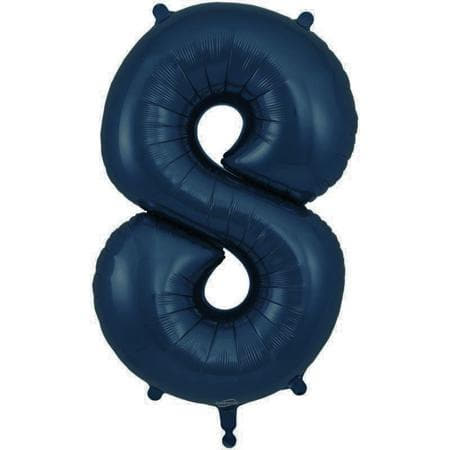 Helium Inflated Navy Foil Number Eight Balloon I Balloons Collection Ruislip I My Dream Party Shop