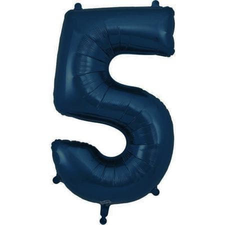 Helium Inflated Navy Foil Number Five Balloon I Balloons Collection Ruislip I My Dream Party Shop