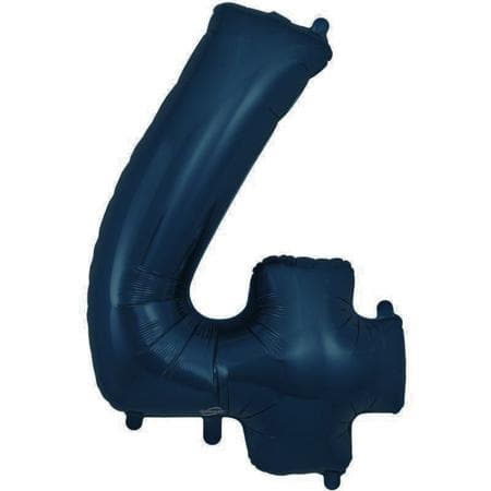 Helium Inflated Navy Foil Number Four Balloon I Balloons Collection Ruislip I My Dream Party Shop