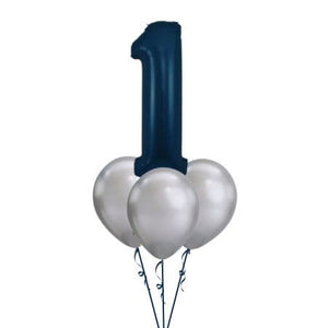 Helium Inflated Navy Foil Number One Balloon I Collection Ruislip I My Dream Party Shop