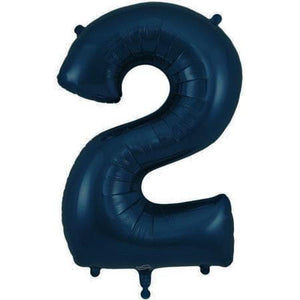 Helium Inflated Navy Foil Number Two Balloon I Balloons Collection Ruislip I My Dream Party Shop