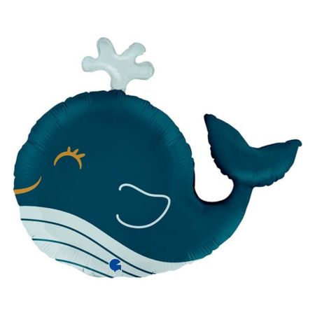 Navy Whale Supershape Balloon I Under the Sea Party Decorations I My Dream Party Shop UK