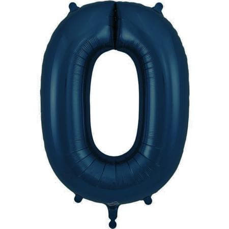 Helium Inflated Navy Foil Number Zero Balloon I Balloons Collection Ruislip I My Dream Party Shop